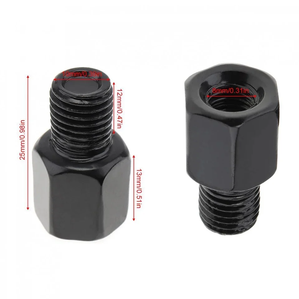 Par de adaptadores conversores para espelhos de haste rosca/parafuso M10 M8 - Image 6