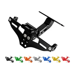 Suporte de Matrícula CNC Alumínio com Luz LED para Moto
