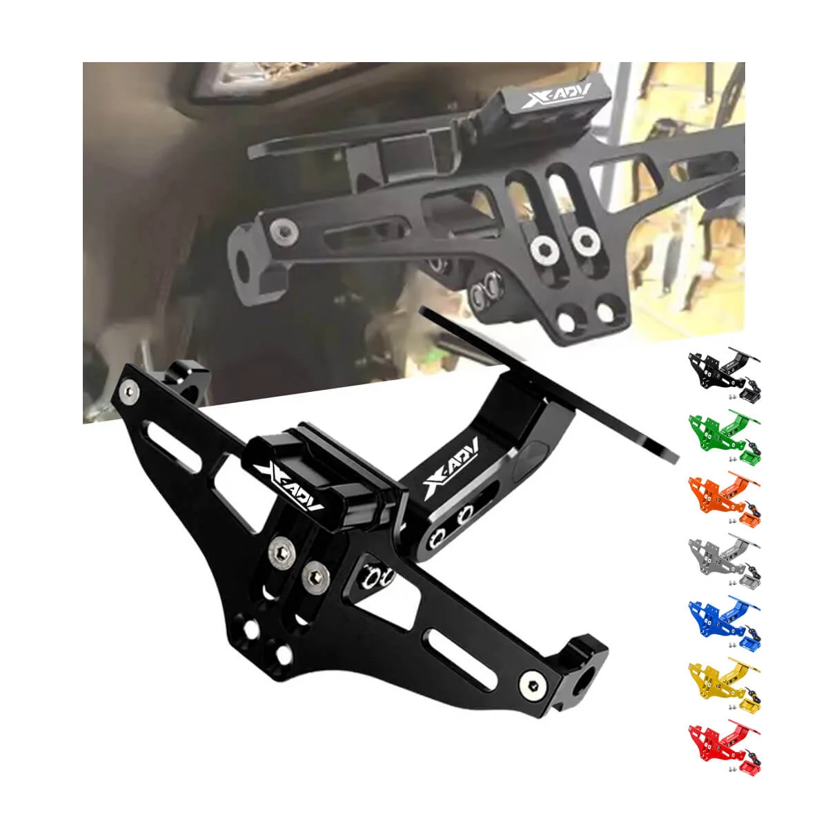 Suporte de Matrícula CNC Alumínio Honda XADV 350 750 com Luz LED - Image 2