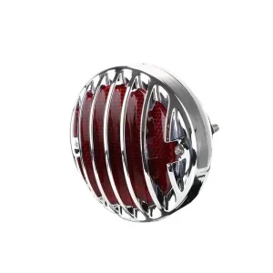 Farolim traseiro LED redondo cromado - Bobber Chopper