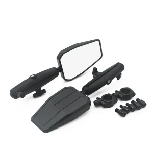 Par de Espelhos Retrovisores Rebatíveis de Haste Universal - ABS com Adaptadores
