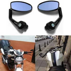 Par de espelhos ovais moto cafe racer