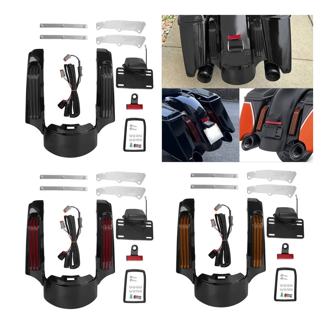 Extensão Guarda-Lamas Traseiro LED para Harley Touring 14-23 - Image 6