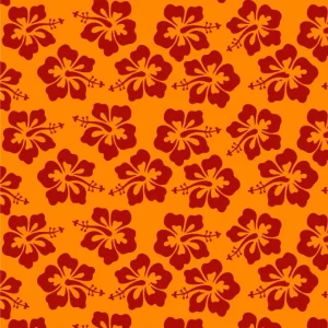 Tecido p/ Calções de Banho Tactel Flor – Laranja