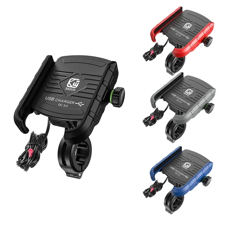 Suporte de Telemóvel para Moto com Carregador Rápido USB 3.0 - Universal - Image 2