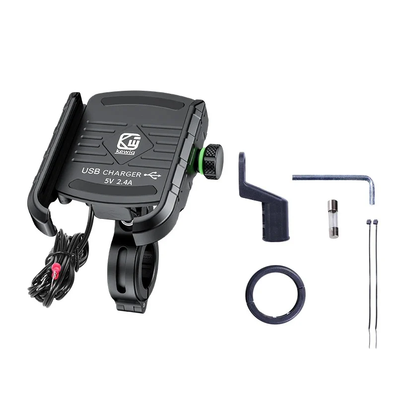 Suporte de Telemóvel para Moto com Carregador Rápido USB 3.0 - Universal - Image 3