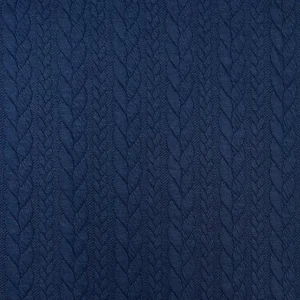 Jersey Jacquard Entrançado Acolchoado – Azul Marinho