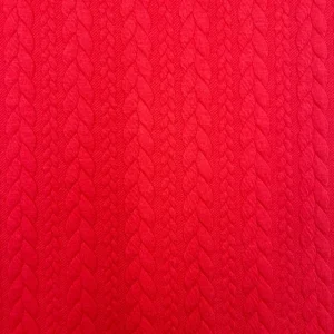 Jersey Jacquard Entrançado Acolchoado – Vermelho