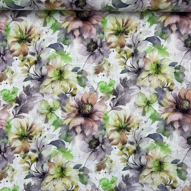 Linho Field Flower – Verde