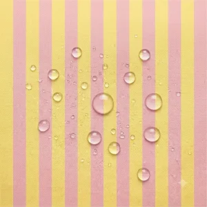 Tecido Nylon Impermeável Riscas 2cm Amarelo Claro e Rosa Claro