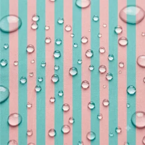 Tecido Nylon Impermeável Riscas 2cm Turquesa e Rosa Claro