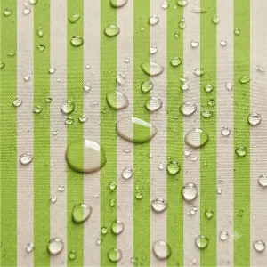 Tecido Nylon Impermeável Riscas 2cm Verde Alface e Cru