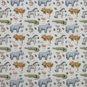 Tecido Popeline Animais Selva