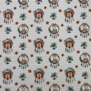 Tecido Popeline Animais Riscas