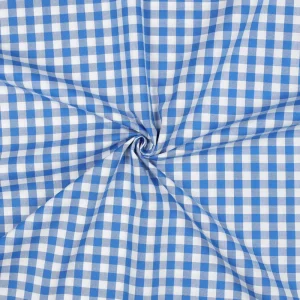 Popeline Fio Tinto Xadrez – Azul e Branco 9 mm