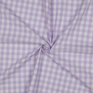 Popeline Fio Tinto Xadrez – Lilás e Branco 9 mm