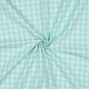 Popeline Fio Tinto Xadrez – Verde Claro e Branco 9 mm