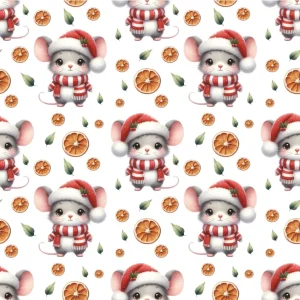 Tecido Popeline Natal Ratinhos – Cru