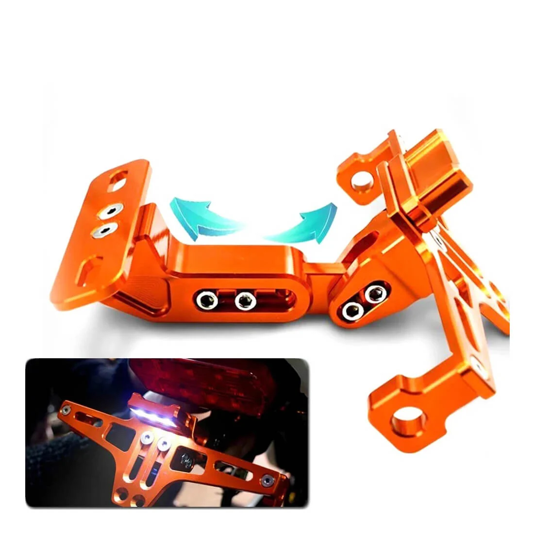 Suporte de Matrícula CNC Alumínio Honda XADV 350 750 com Luz LED - Image 3