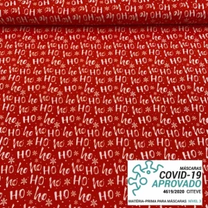 Tecido Covid Natal – Vermelho Ho HO