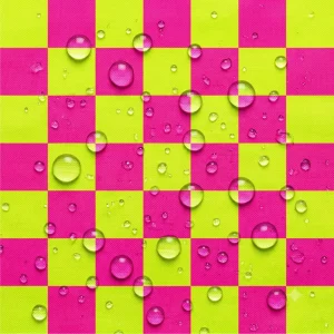 Tecido Nylon Impermeável Vichy 1,50 cm Amarelo Forte e Rosa Forte