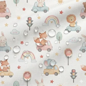 Tecido Nylon Impermeável Carrinhos – Branco