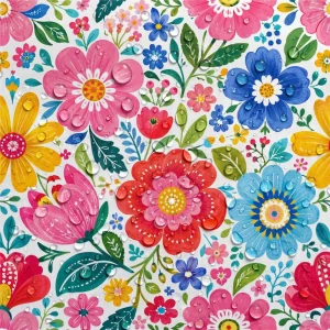 Tecido Nylon Impermeável Flores