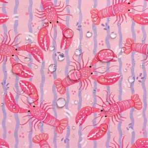 Tecido Nylon Impermeável Lagostins Rosa Lilás