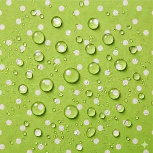 Tecido Nylon Impermeável Bolas 1cm Verde Alface e Cru