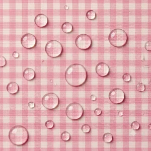 Tecido Nylon Impermeável Vichy 1,50 cm Rosa Bebé e Cru