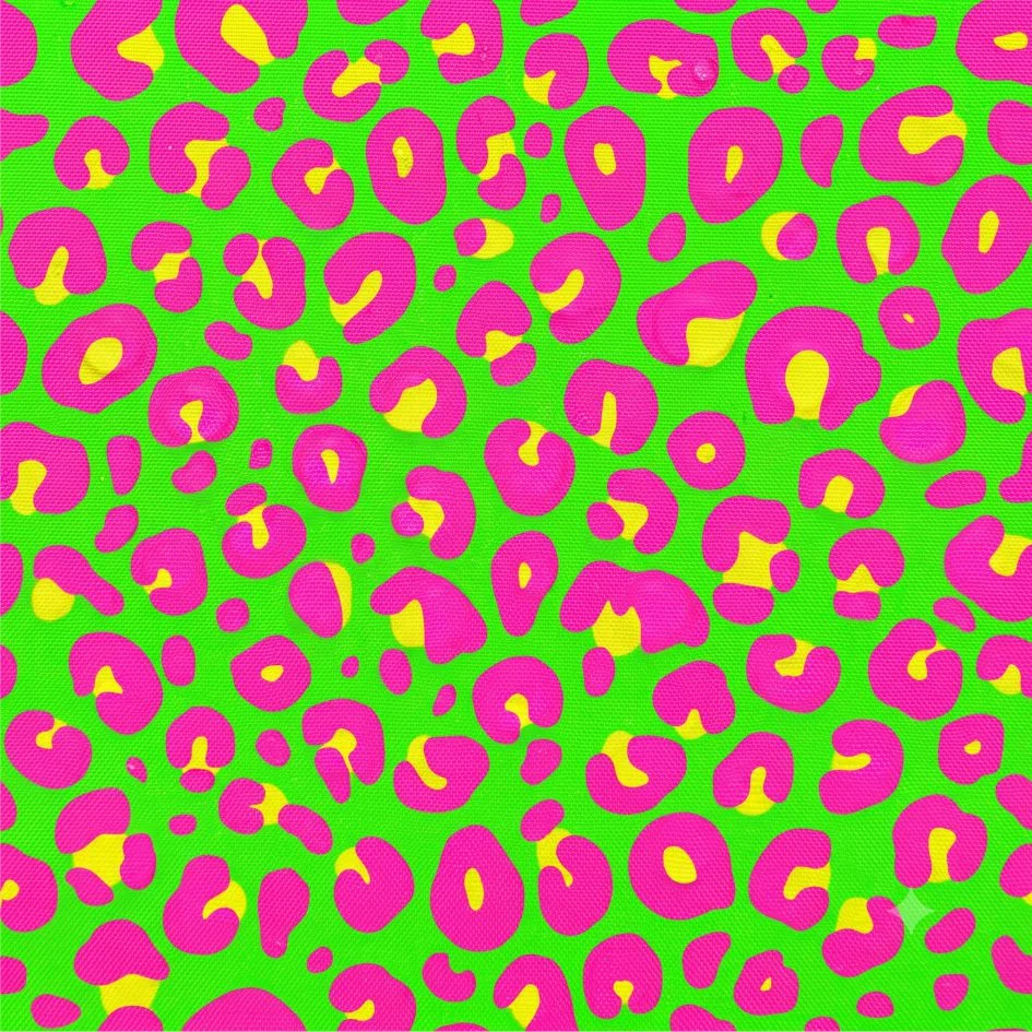 Tecido Nylon Impremeável Leopardo Verde Lima e Rosa - Image 3