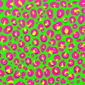 Tecido Nylon Impremeável Leopardo Verde Lima e Rosa