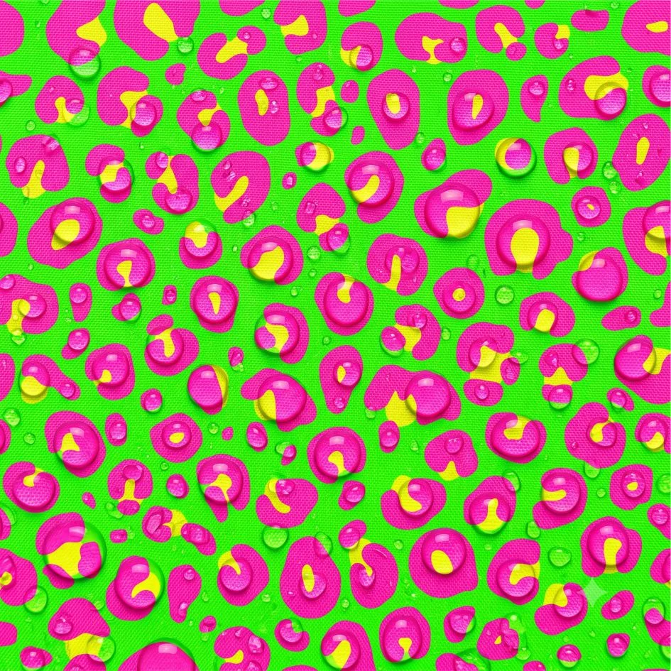 Tecido Nylon Impremeável Leopardo Verde Lima e Rosa - Image 2