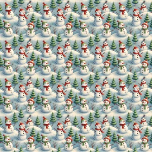 Tecido Decoração Policanvas Bonecos de Neve de Natal