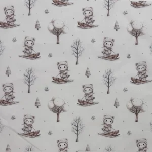 Tecido Popeline Ursinho na Neve