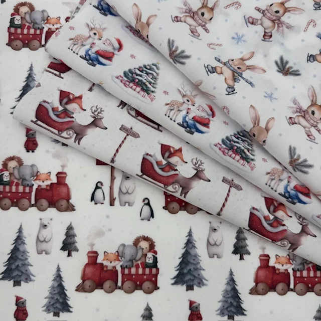 Tecido Popeline Pai Natal e Rena - Image 3