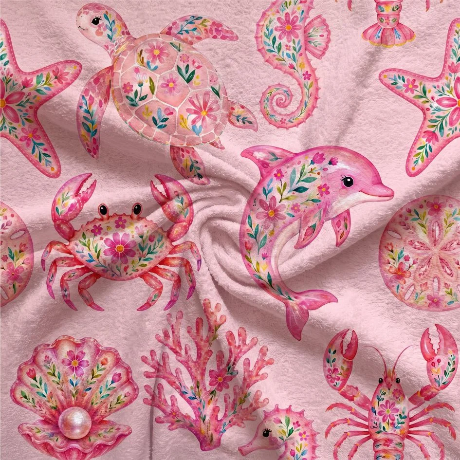 Turco p/ Toalhas Animais Marinhos Rosa - Image 3
