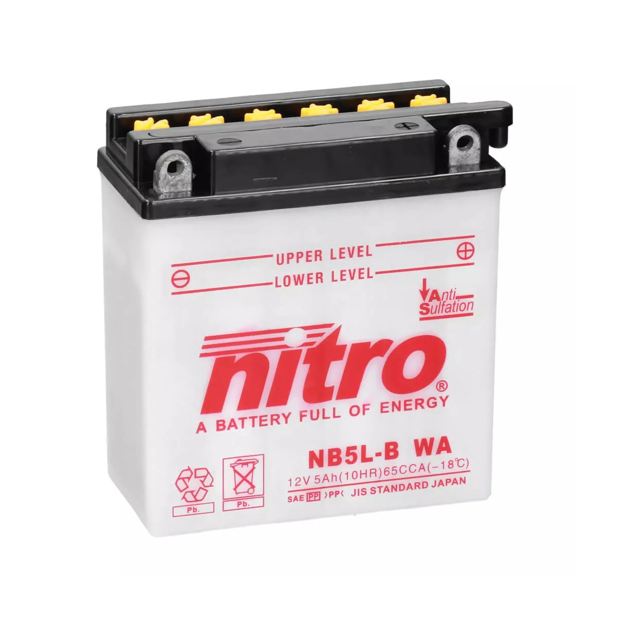Bateria Nitro NB5L-B 12V 5Ah | 65A CCA | com Eletrólito