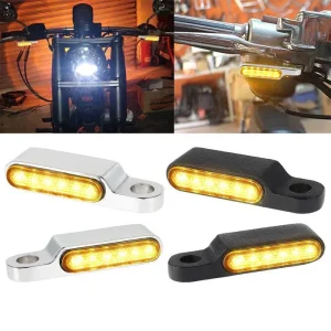 Par de piscas 6 LED minimalistas cafe racer