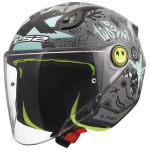 Capacete Jet Infantil LS2 OF622 Funny II Scribble